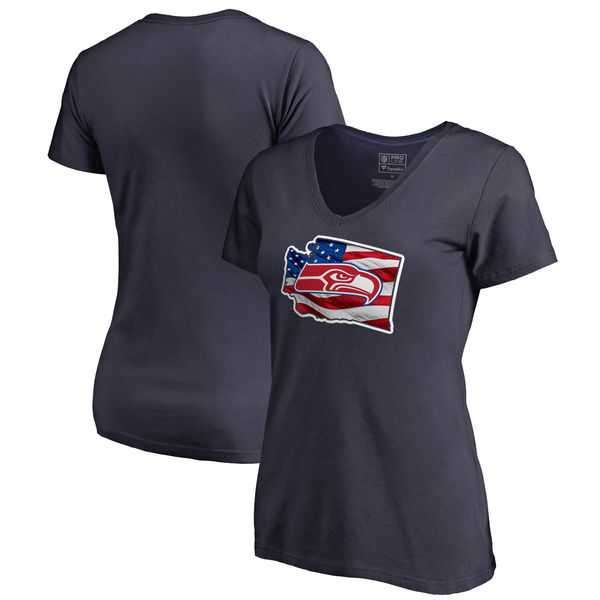 Women Seattle Seahawks Navy NFL Pro Line by Fanatics Branded Banner State T-Shirt,We sell and wholesale Women Seattle Seahawks Navy NFL Pro Line by Fanatics Branded Banner State T-Shirt on line form chian!